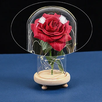 Ruža LED Light Flower Crystal Glass Dome Valentine ' s Girlfriend Poklon